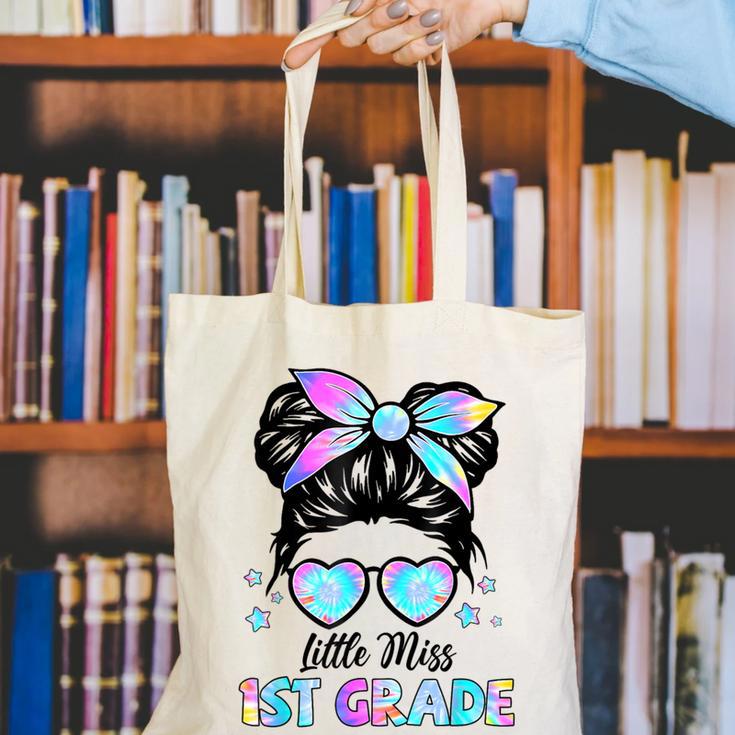 Little Miss 1st Grade Messy Bun Back To School Girls Kids Canvas Tote Bag Little Miss 1st Grade Messy Bun Back To School Girls Kids Canvas Tote Bag