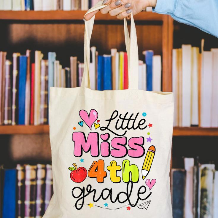 Little Miss 4th Grade Back To School Cute Fourth Grade Girls Canvas Tote Bag Little Miss 4th Grade Back To School Cute Fourth Grade Girls Canvas Tote Bag