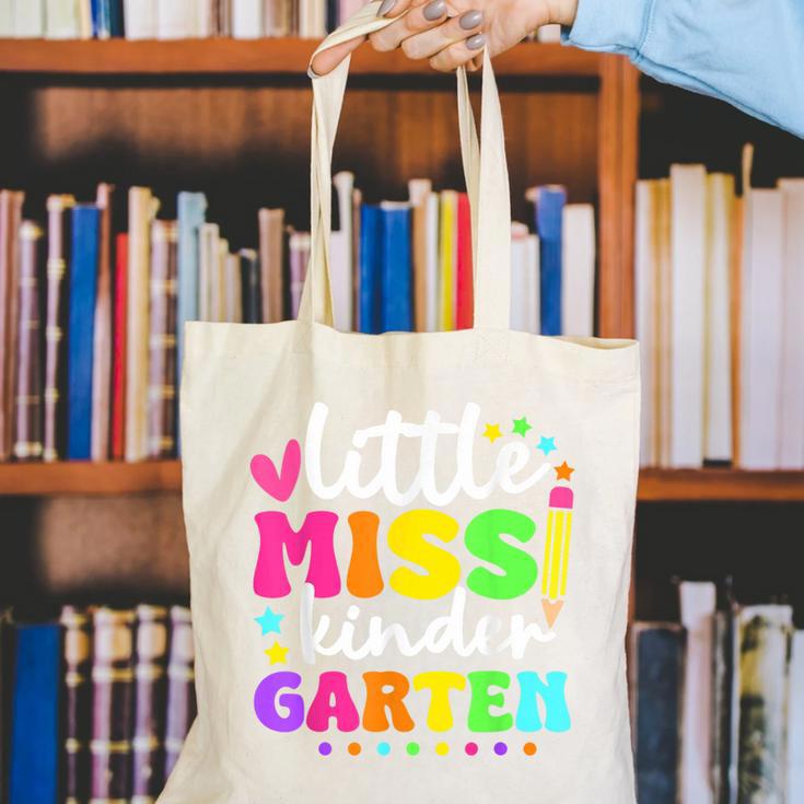 Little Miss Kindergarten Kids Girls Pencil Back To School Canvas Tote Bag Little Miss Kindergarten Kids Girls Pencil Back To School Canvas Tote Bag