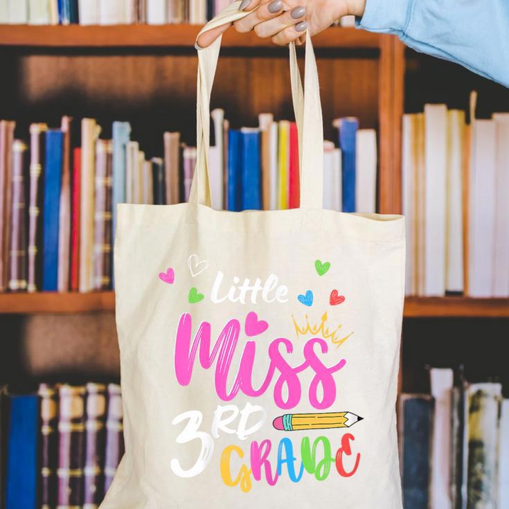 Little Misss Third Grade Back To School 3rd Grader Girl Canvas Tote Bag Little Misss Third Grade Back To School 3rd Grader Girl Canvas Tote Bag