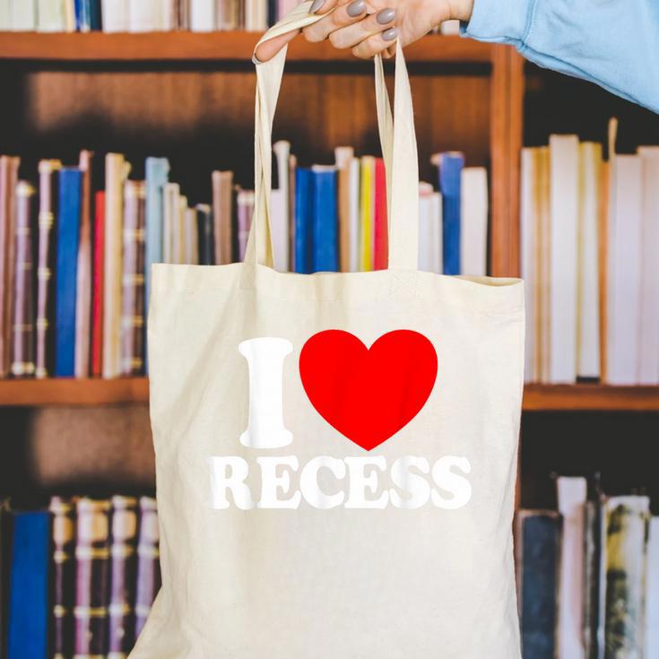 I Love Recess Red Heart Back To School Kids Recess Canvas Tote Bag I Love Recess Red Heart Back To School Kids Recess Canvas Tote Bag