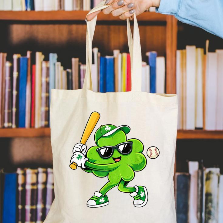 Lucky Shamrock Playing Baseball St Patrick's Kids Boys Canvas Tote Bag Lucky Shamrock Playing Baseball St Patrick's Kids Boys Canvas Tote Bag