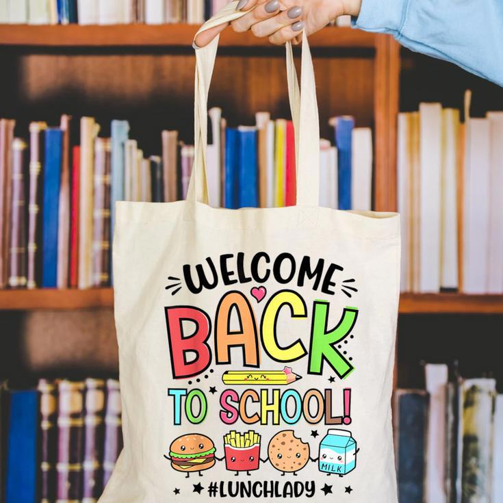 Lunch Lady Welcome Back To School 1st Day Of School Canvas Tote Bag Lunch Lady Welcome Back To School 1st Day Of School Canvas Tote Bag