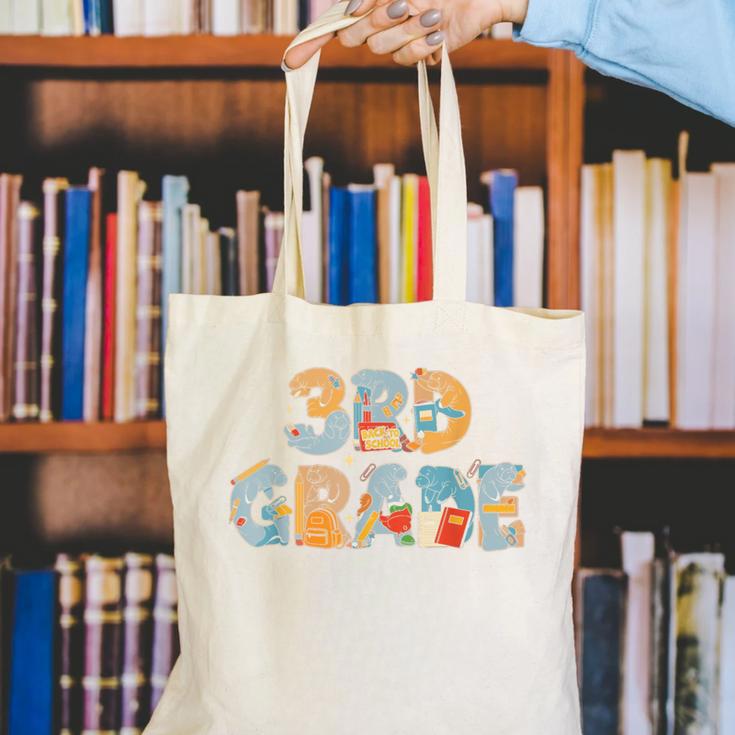 Manatee Third Grade Back To School Kids Boys Girls Canvas Tote Bag Manatee Third Grade Back To School Kids Boys Girls Canvas Tote Bag