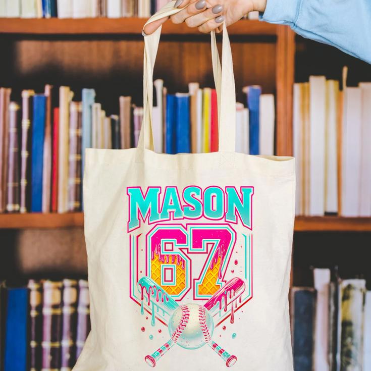 Mason 67 Ice Cream Drip Baseball Ice Cream Drip Canvas Tote Bag Mason 67 Ice Cream Drip Baseball Ice Cream Drip Canvas Tote Bag
