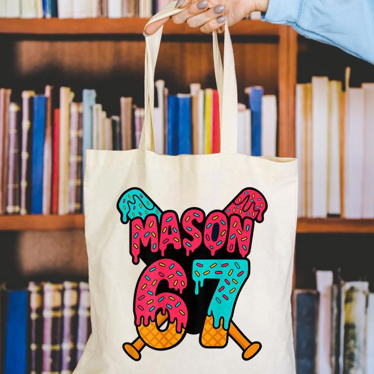 Mason 67 Ice Cream Drip Baseball Meme Canvas Tote Bag