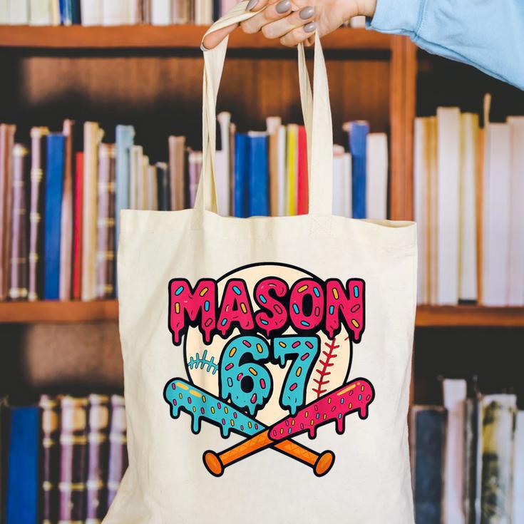 Mason 67 Ice Cream Drip Baseball Meme Graphics Canvas Tote Bag Mason 67 Ice Cream Drip Baseball Meme Graphics Canvas Tote Bag