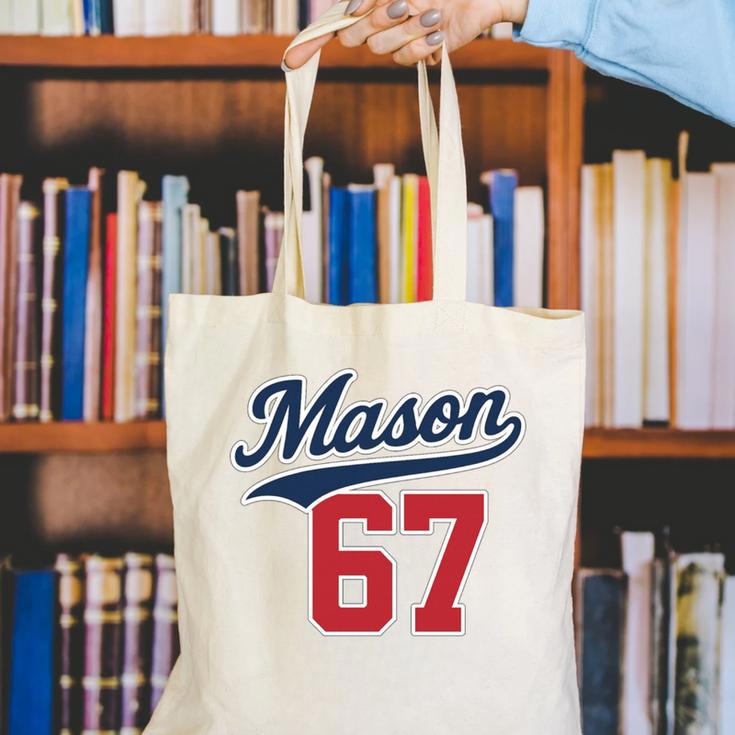 Mason 67 Jersey Baseball Men Women Boys Girls Number 6 7 Canvas Tote Bag Mason 67 Jersey Baseball Men Women Boys Girls Number 6 7 Canvas Tote Bag
