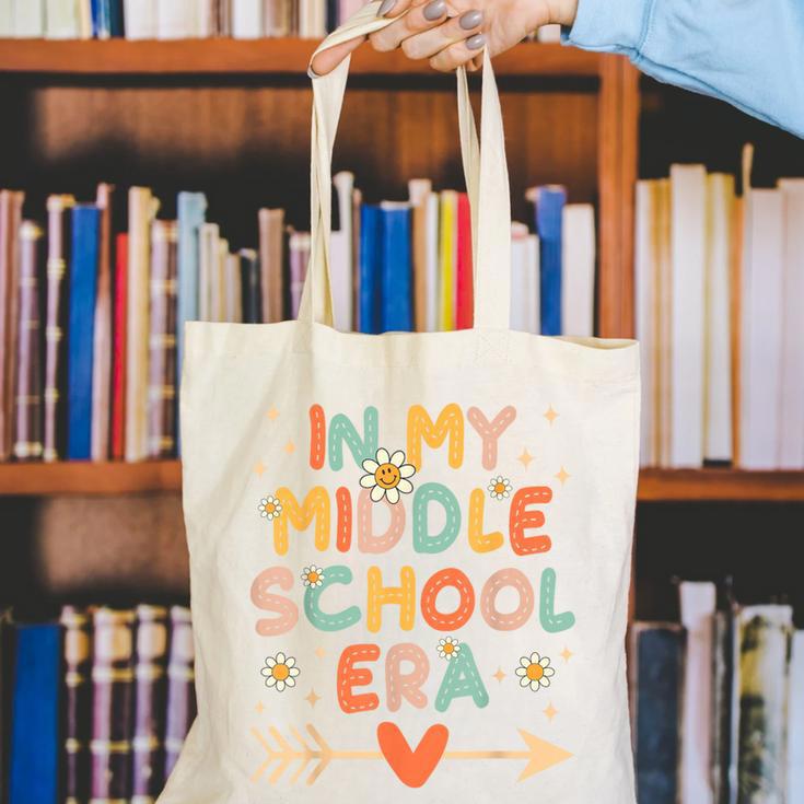 In My Middle School Era Back To School Outfits For Teache Canvas Tote Bag In My Middle School Era Back To School Outfits For Teache Canvas Tote Bag