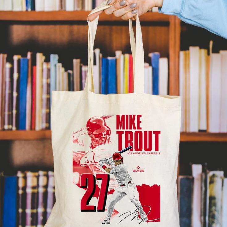 Mike Trout Los Angeles A MLB Baseball Players MLBMTR304N Canvas Tote Bag Mike Trout Los Angeles A MLB Baseball Players MLBMTR304N Canvas Tote Bag