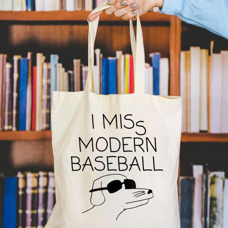 I Miss Modern Baseball Vintage Baseball Meme Tee Canvas Tote Bag I Miss Modern Baseball Vintage Baseball Meme Tee Canvas Tote Bag