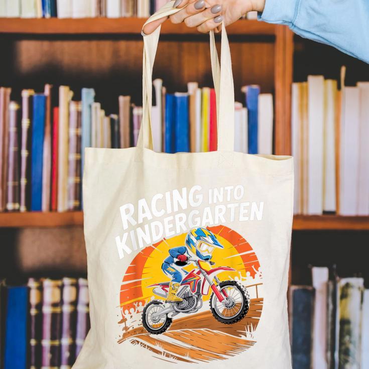 Motocross Back To School Dirt Bike Racing Into Kindergarten Canvas Tote Bag