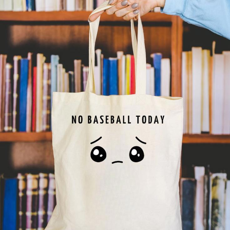 No Baseball Today Minimalist Sad Face Baseball Lover Canvas Tote Bag No Baseball Today Minimalist Sad Face Baseball Lover Canvas Tote Bag