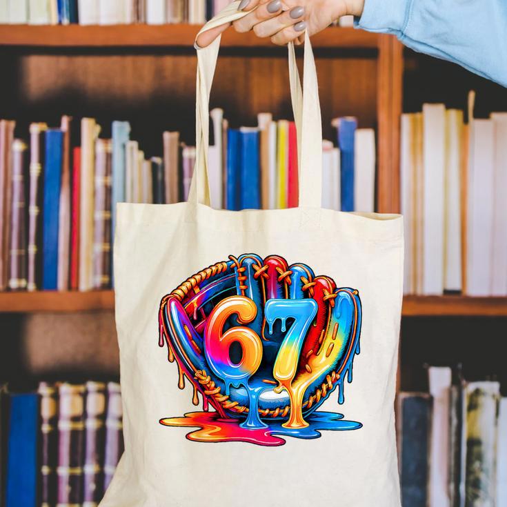 Number 67 Baseball Glove Ice Cream Drip Six Seven Meme Canvas Tote Bag Number 67 Baseball Glove Ice Cream Drip Six Seven Meme Canvas Tote Bag
