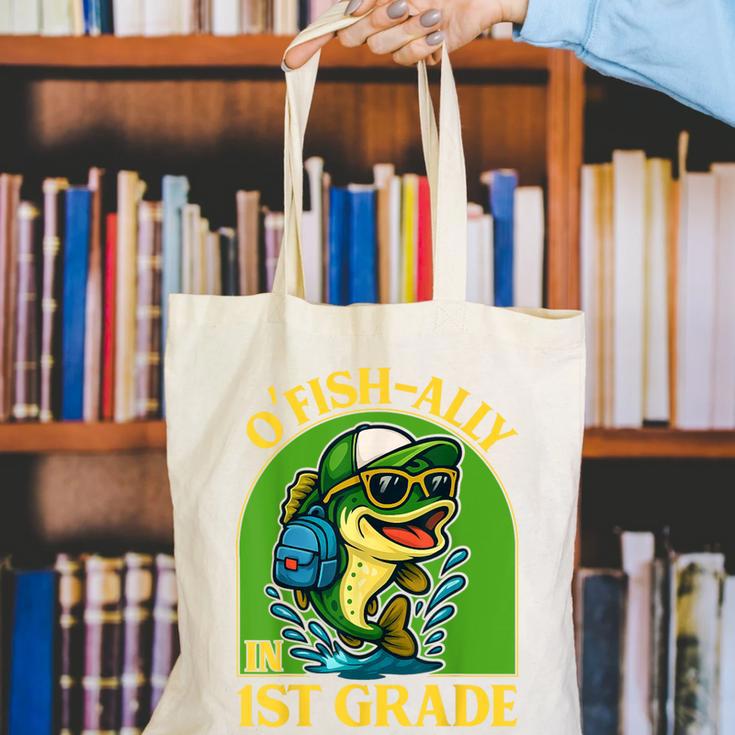 O-Fish-Ally In 1st Grade Back To School Fish Canvas Tote Bag O-Fish-Ally In 1st Grade Back To School Fish Canvas Tote Bag