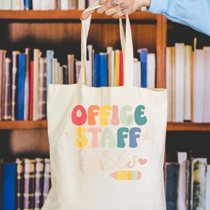 Office Staff Rocks Back To School Secretary Administrative Canvas Tote Bag Office Staff Rocks Back To School Secretary Administrative Canvas Tote Bag
