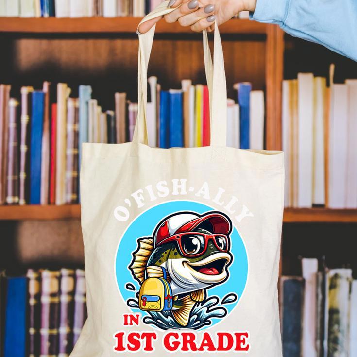 O’Fish-Ally a 1st Grade Mom Back To School Premium Tri-Blend Canvas Tote Bag
