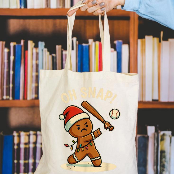 Oh Snap Gingerbreadman Baseball Christmas Men Boys Toddlers Canvas Tote Bag Oh Snap Gingerbreadman Baseball Christmas Men Boys Toddlers Canvas Tote Bag