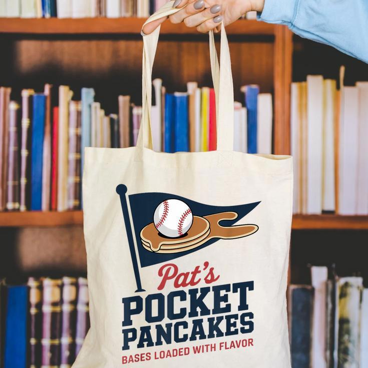 Pat's Pocket Pancakes Flag Baseball On Pancake Canvas Tote Bag