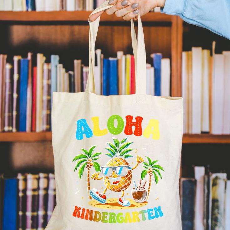 Pinapple Beach Back To School Day Aloha Kindergarten Canvas Tote Bag Pinapple Beach Back To School Day Aloha Kindergarten Canvas Tote Bag