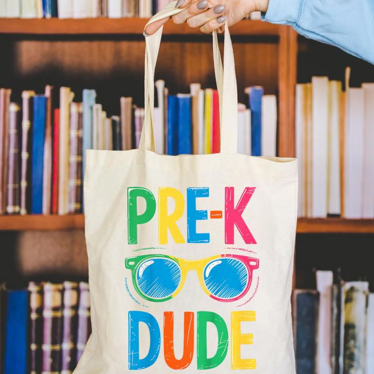 Pre-K Dude Shirt Back To School First Day Of Preschool Boy Canvas Tote Bag Pre-K Dude Shirt Back To School First Day Of Preschool Boy Canvas Tote Bag