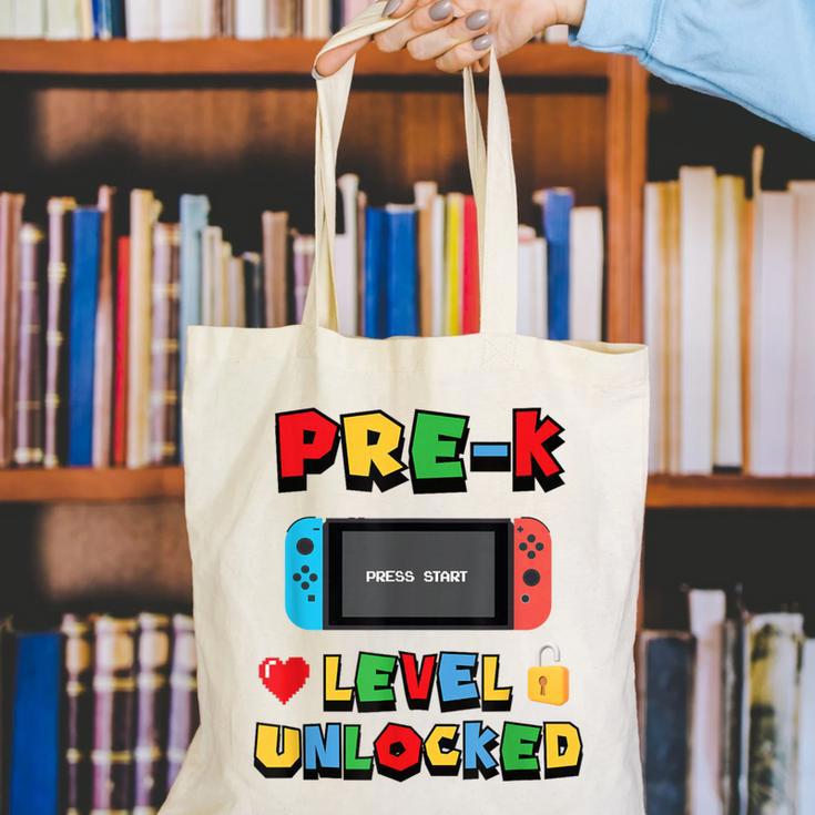Pre-K Level Unlocked Back To School Video Game Canvas Tote Bag