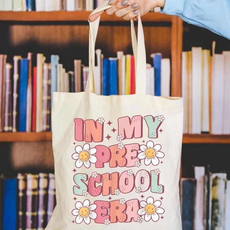 In My Preschool Era Retro Cute Groovy Pre K Back To School Canvas Tote Bag In My Preschool Era Retro Cute Groovy Pre K Back To School Canvas Tote Bag