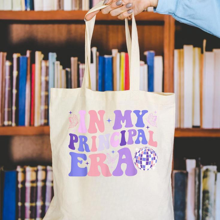 In My Principal Era Groovy School Principal Back To School Canvas Tote Bag In My Principal Era Groovy School Principal Back To School Canvas Tote Bag