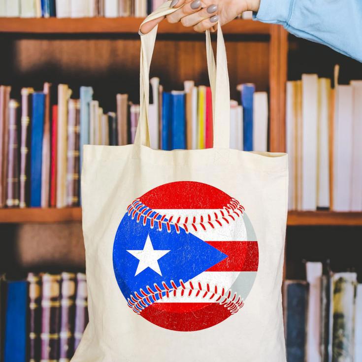 Puerto Rico Baseball Flag Boricua Beisbol Fan Gear Canvas Tote Bag Puerto Rico Baseball Flag Boricua Beisbol Fan Gear Canvas Tote Bag