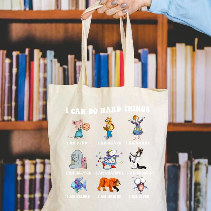 Read Book Characters I Can Do Hard Things Back To School Canvas Tote Bag Read Book Characters I Can Do Hard Things Back To School Canvas Tote Bag