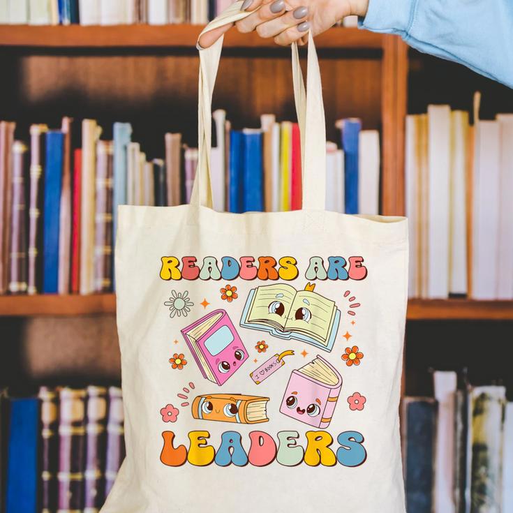 Readers Are Leaders Book Lover Back To School Groovy Girls Canvas Tote Bag