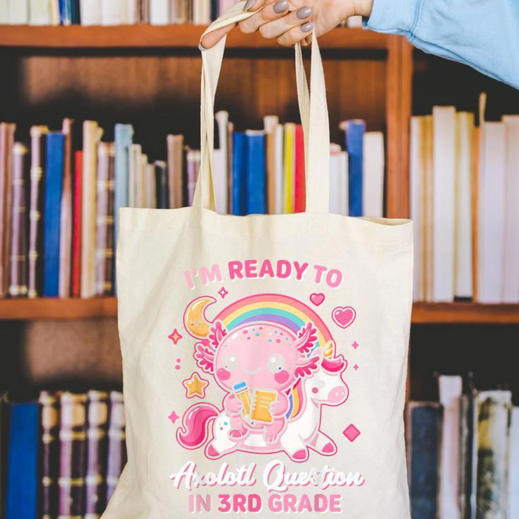 Ready To 3rd Grade Axolotl Questions Back To School Girls Canvas Tote Bag Ready To 3rd Grade Axolotl Questions Back To School Girls Canvas Tote Bag