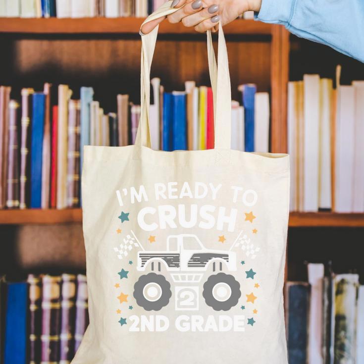 Im Ready To Crush 2nd Grade Boy Monster Truck Back To School Canvas Tote Bag Im Ready To Crush 2nd Grade Boy Monster Truck Back To School Canvas Tote Bag