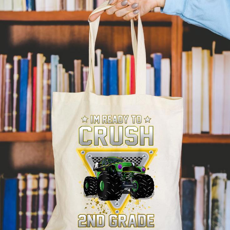 Ready To Crush 2nd Grade Monster Truck Boy Back To School Canvas Tote Bag Ready To Crush 2nd Grade Monster Truck Boy Back To School Canvas Tote Bag
