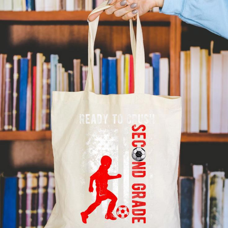 Ready To Crush Second Grade Soccer USA Flag Back To School Canvas Tote Bag Ready To Crush Second Grade Soccer USA Flag Back To School Canvas Tote Bag