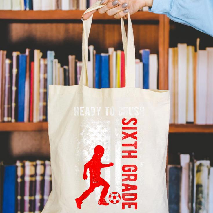 Ready To Crush Sixth Grade Soccer USA Flag Back To School Canvas Tote Bag Ready To Crush Sixth Grade Soccer USA Flag Back To School Canvas Tote Bag