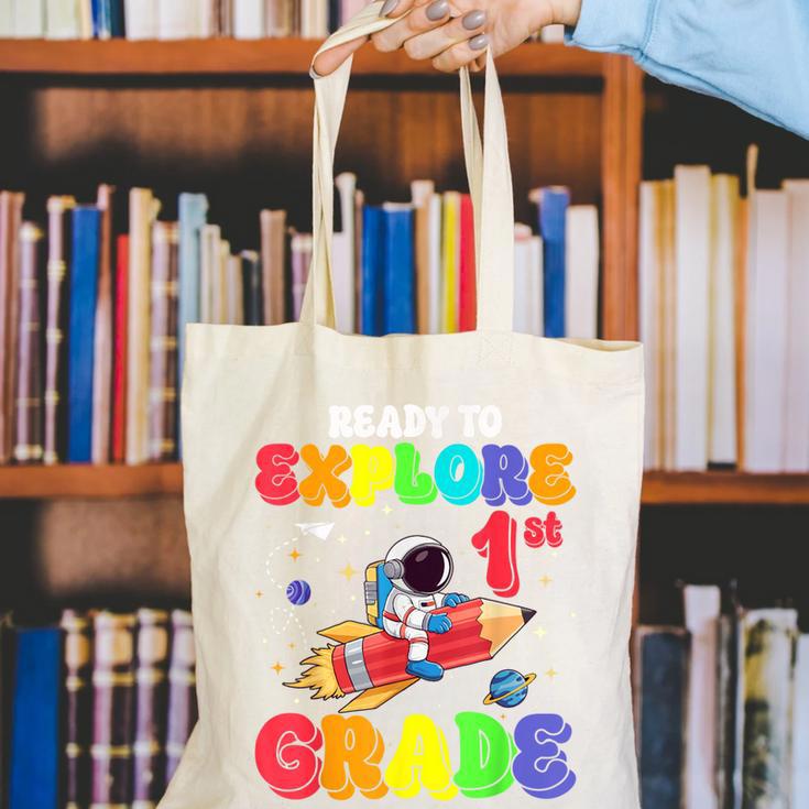Ready To Explore 1st Grade Astronaut Back To School Canvas Tote Bag