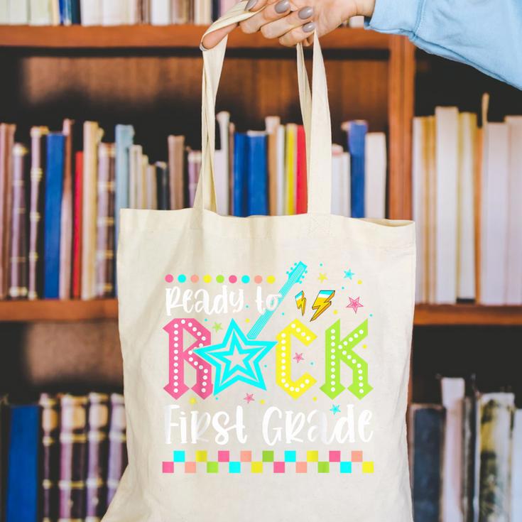 Ready To Rock First Grade Back To School 1st Grade Boys Kids Canvas Tote Bag Ready To Rock First Grade Back To School 1st Grade Boys Kids Canvas Tote Bag