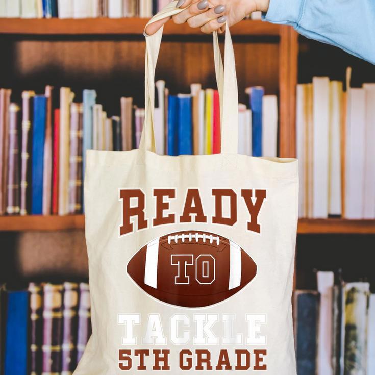 Ready To Tackle 5th Grade Football Back To School Kids Boys Canvas Tote Bag Ready To Tackle 5th Grade Football Back To School Kids Boys Canvas Tote Bag
