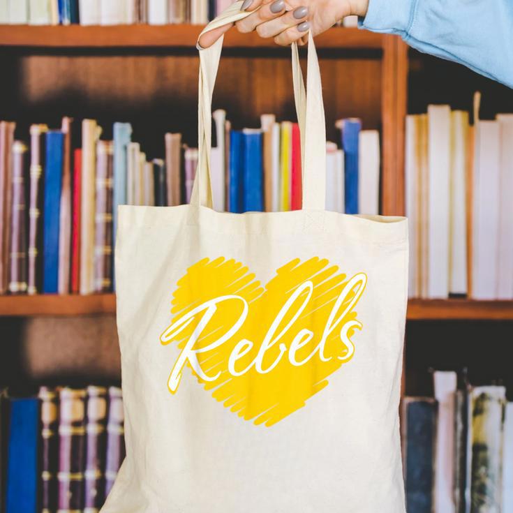 Rebels Heart Back To School Spirit GY Canvas Tote Bag Rebels Heart Back To School Spirit GY Canvas Tote Bag
