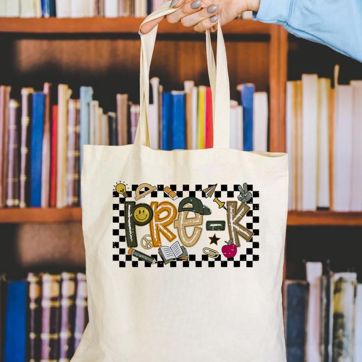 Retro Checkered Back To School Pre K Dude Cute Kid Preschool Canvas Tote Bag Retro Checkered Back To School Pre K Dude Cute Kid Preschool Canvas Tote Bag