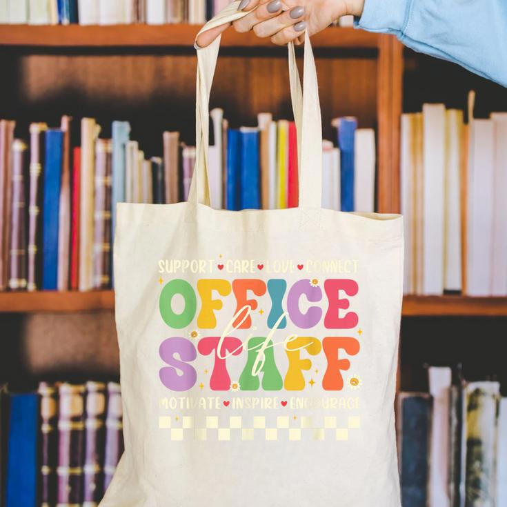 Retro Groovy Office Staff Life Flowers Back To School Canvas Tote Bag Retro Groovy Office Staff Life Flowers Back To School Canvas Tote Bag