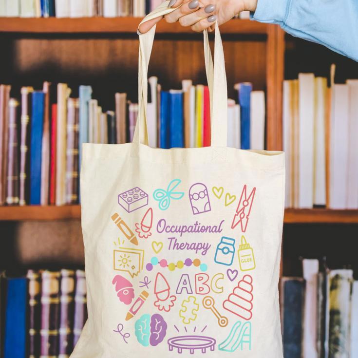 Retro Occupational Therapy Doodle Back To School Costume Canvas Tote Bag Retro Occupational Therapy Doodle Back To School Costume Canvas Tote Bag
