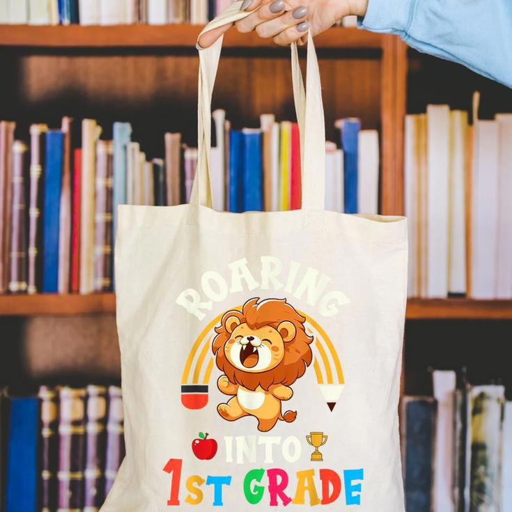Roaring Into First Grade Lion 1st Grade Back To School Canvas Tote Bag Roaring Into First Grade Lion 1st Grade Back To School Canvas Tote Bag