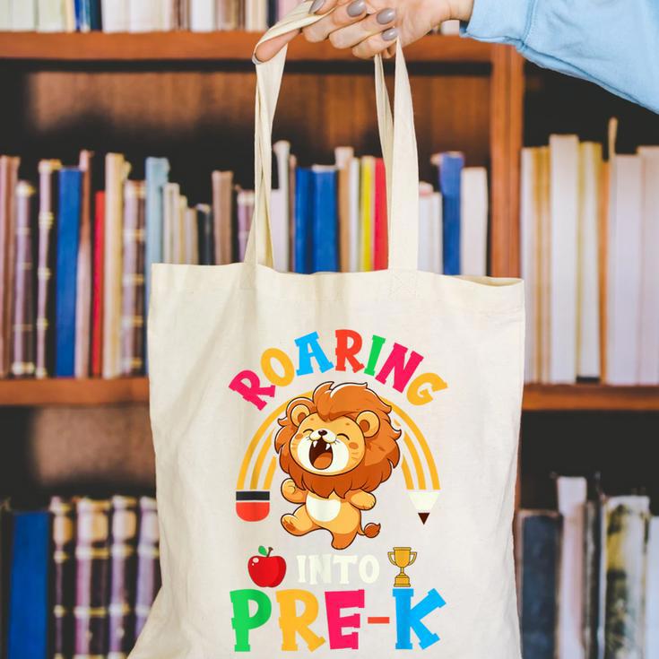 Roaring Into Pre-Kindergarten Lion Pre K Back To School Canvas Tote Bag