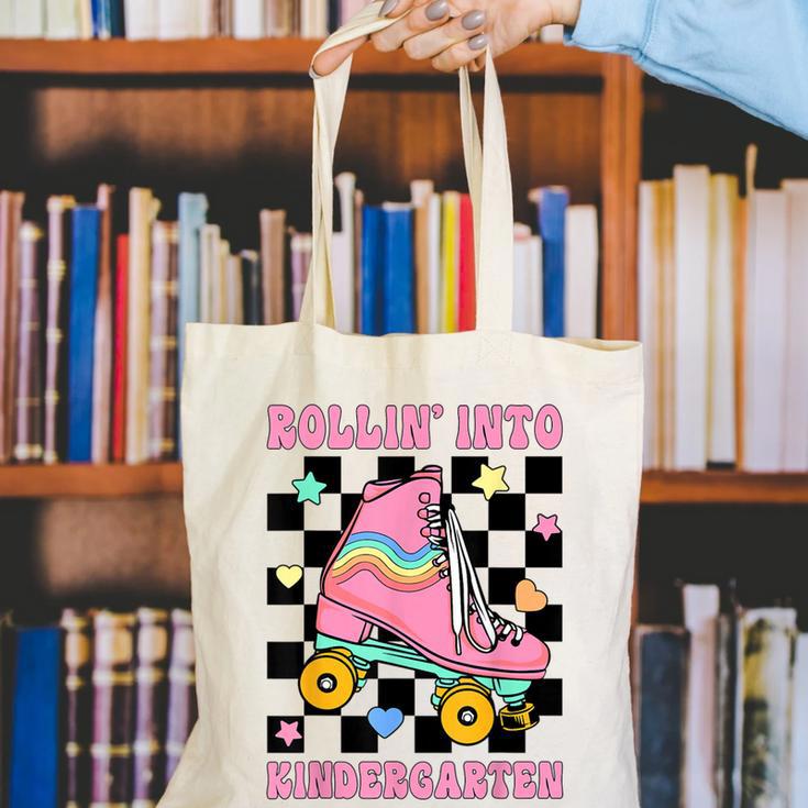 Rolling Into Kindergarten Roller Skating Girl Back To School Canvas Tote Bag