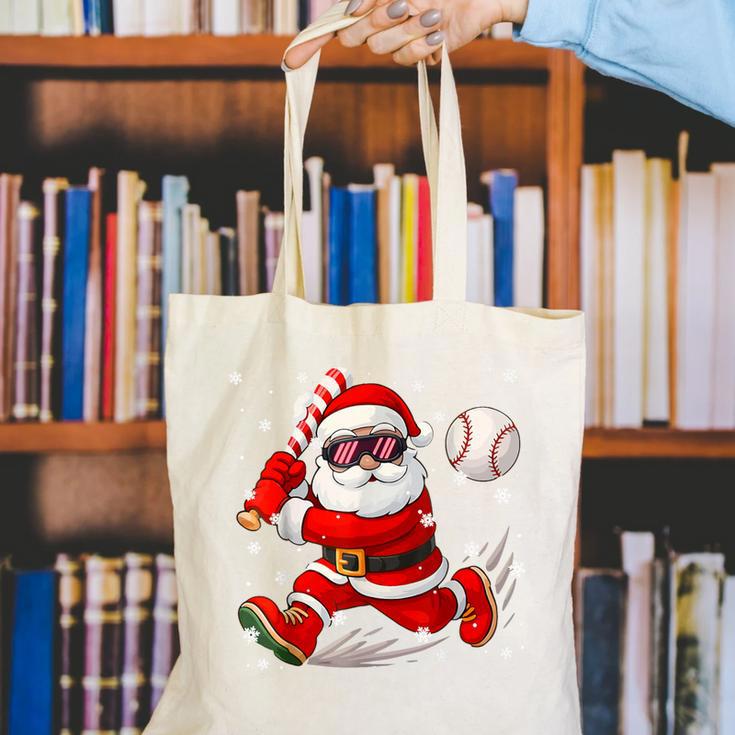 Santa Baseball Christmas Pajamas Xmas Men Boy Toddlers Canvas Tote Bag Santa Baseball Christmas Pajamas Xmas Men Boy Toddlers Canvas Tote Bag