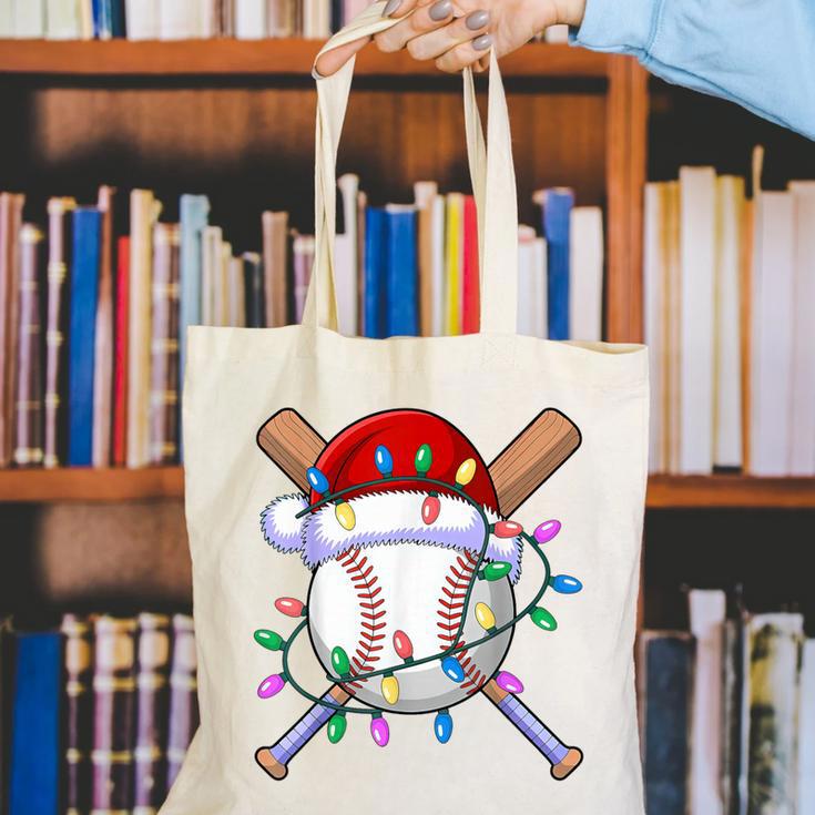 Santa Sports Christmas Baseball Player Canvas Tote Bag Santa Sports Christmas Baseball Player Canvas Tote Bag
