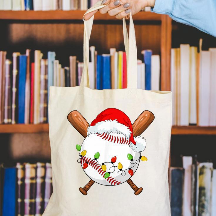 Santa Sports For Men Boys Christmas Baseball Player Canvas Tote Bag Santa Sports For Men Boys Christmas Baseball Player Canvas Tote Bag