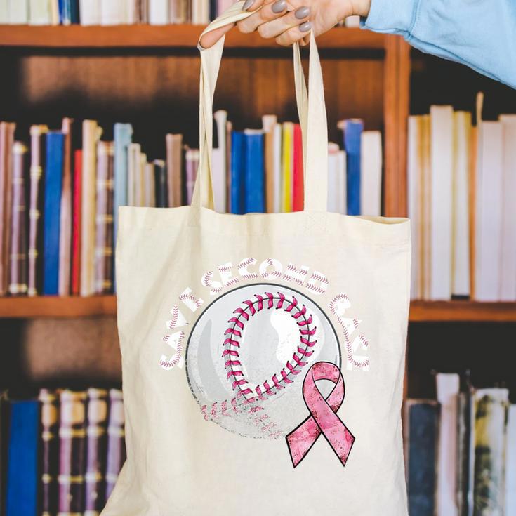 Save 2nd Base Breast Cancer Awareness Pink Ribbon Baseball Canvas Tote Bag Save 2nd Base Breast Cancer Awareness Pink Ribbon Baseball Canvas Tote Bag